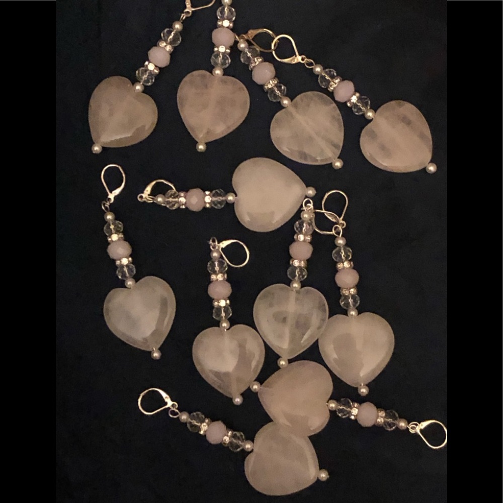 HP - Gorgeous Rose Quartz Heart Earrings - Picture 4 of 5